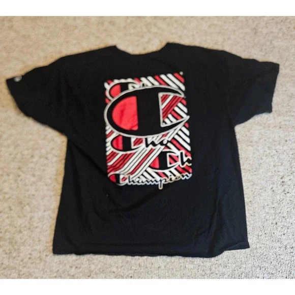 Champion‎ Graphic T Shirt Black Authentic Athleticwear Size 2XL - Picture 6 of 7
